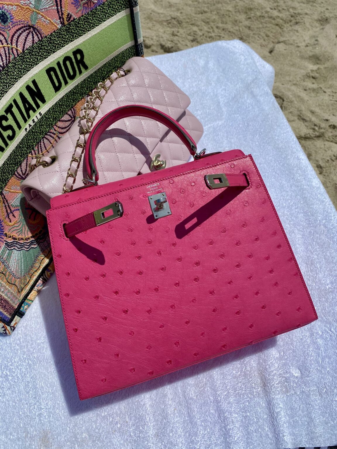 KELLY 28 OSTRICH - ROSE POURPRE