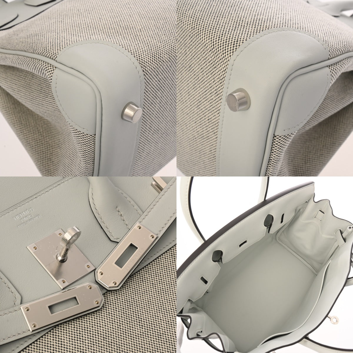 BIRKIN 30 ECRU/GRIS CANVAS / TOILE H