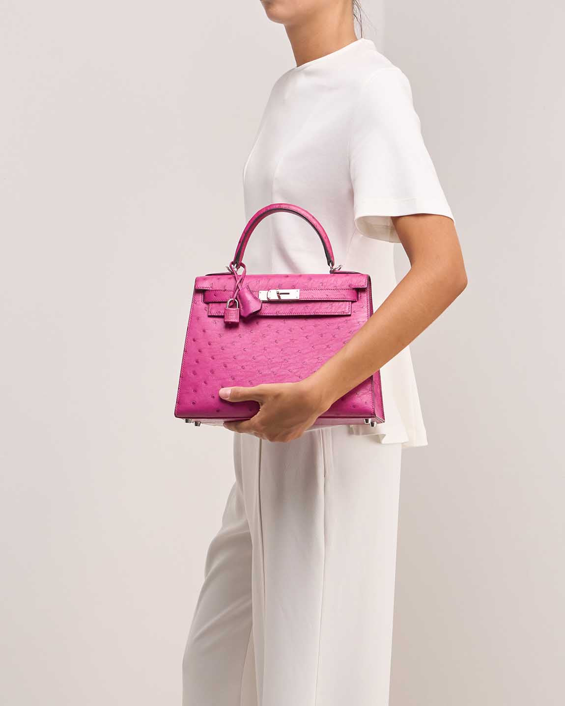 KELLY 28 OSTRICH - ROSE POURPRE