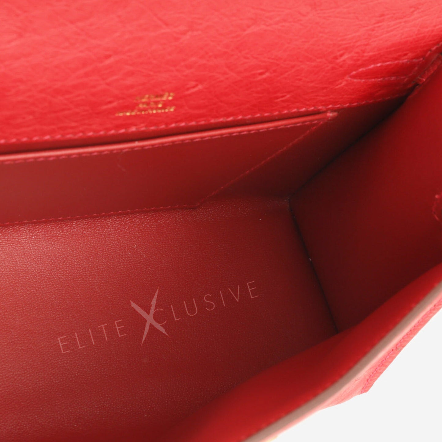 OSTICH KELLY POCHETTE - ROUGE VIF