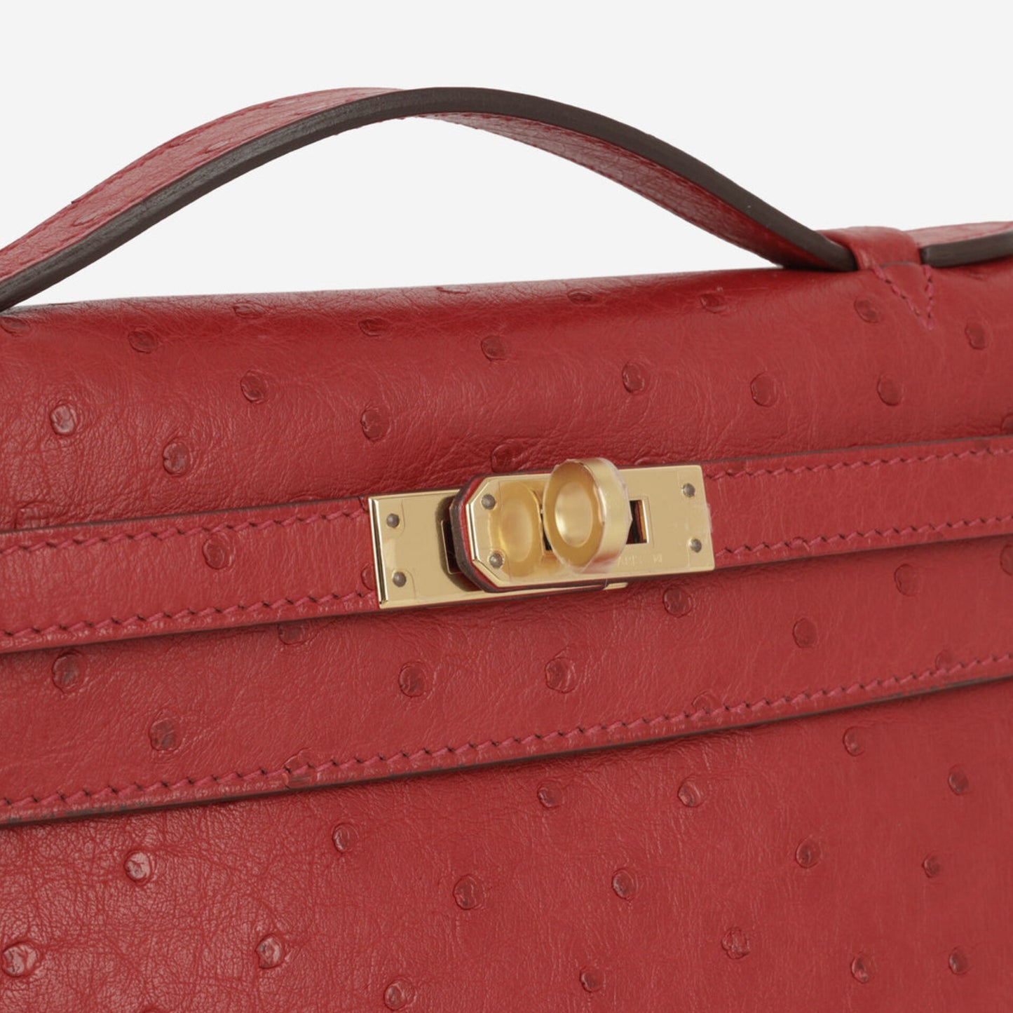 OSTICH KELLY POCHETTE - ROUGE VIF