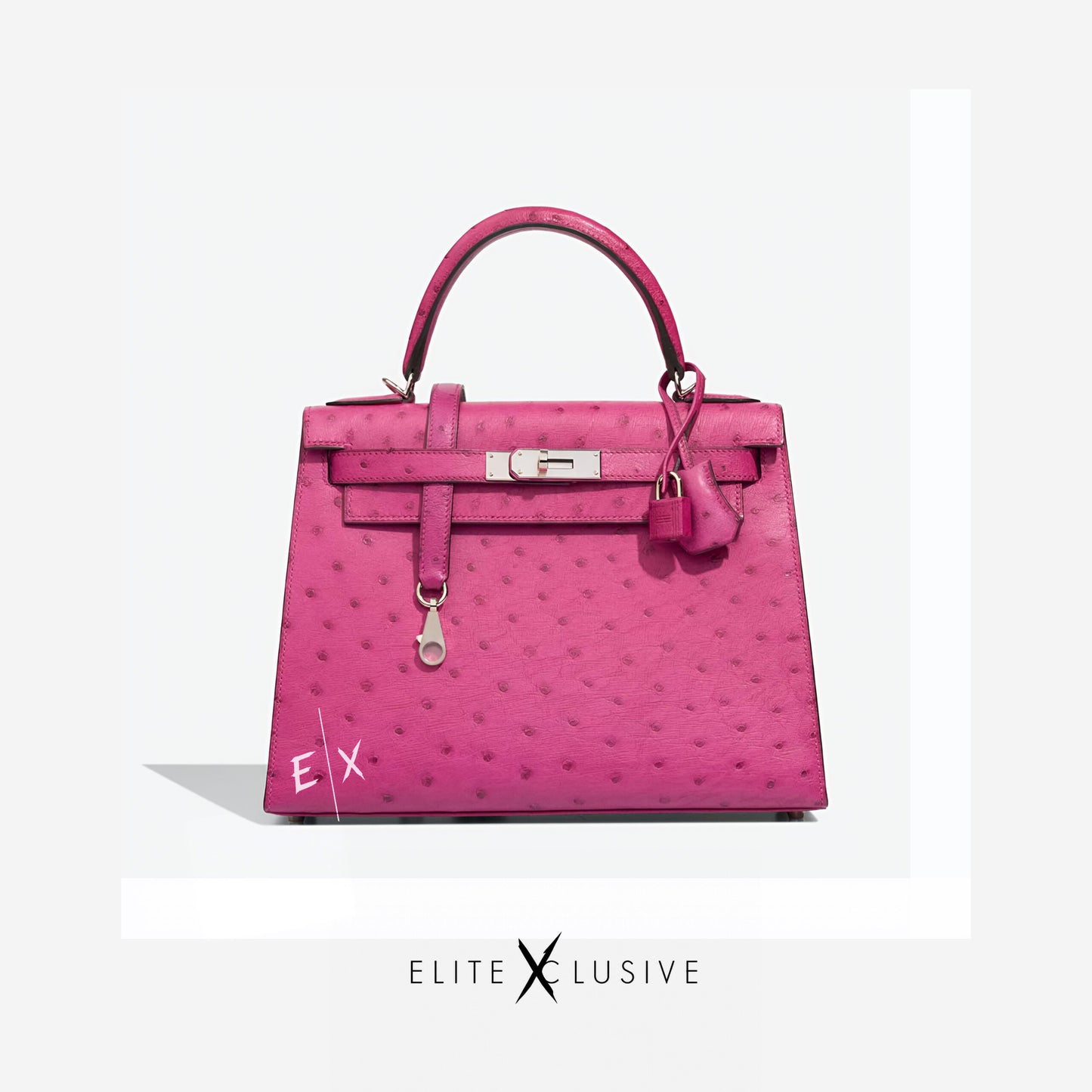 KELLY 28 OSTRICH - ROSE POURPRE