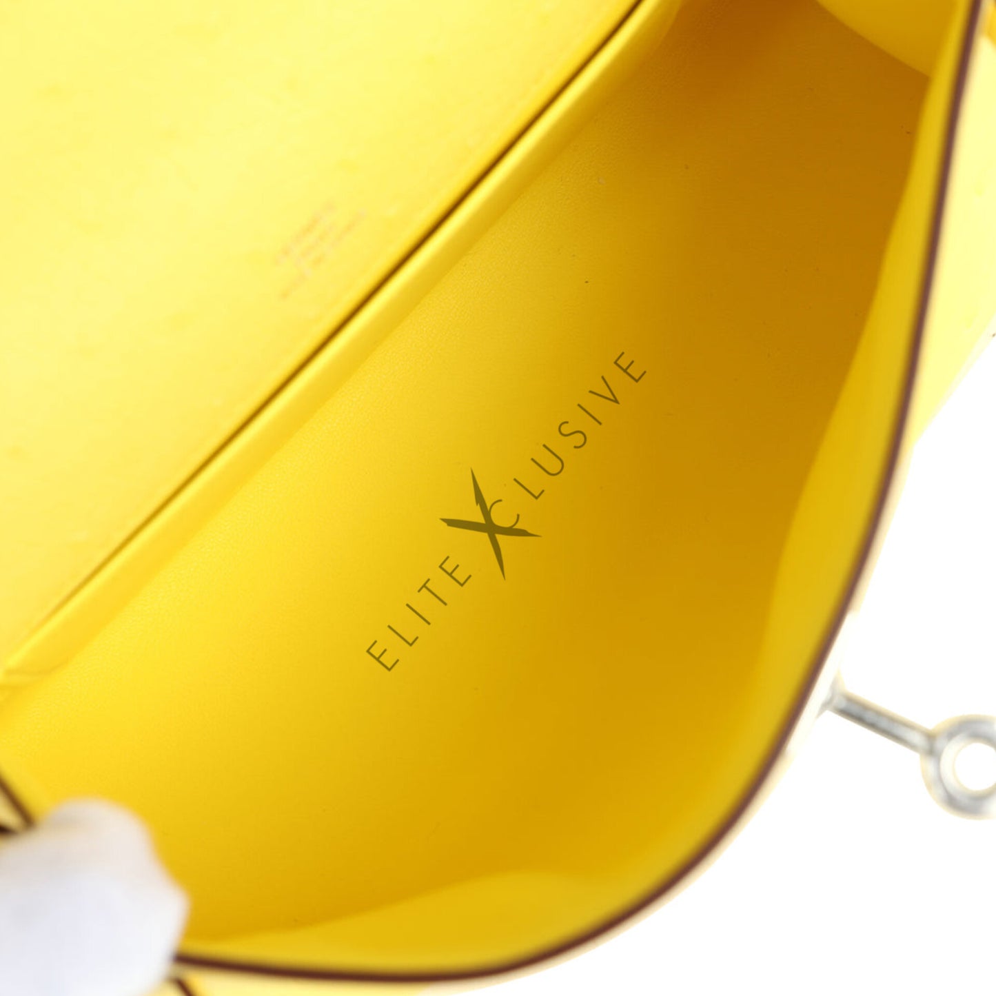 A RARE COLOR - JAUNE CITRON KELLY POCHETTE OSTRICH